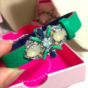 Leather wrap bracelet and charm